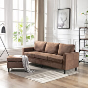 Brown linen sectional sofa with handy side by La Spezia additional picture 7