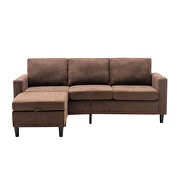 Brown linen sectional sofa with handy side by La Spezia additional picture 9