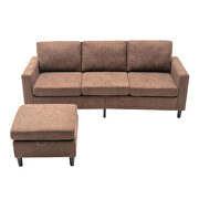 Brown linen sectional sofa with handy side by La Spezia additional picture 10