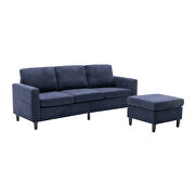 Blue linen sectional sofa with handy side by La Spezia additional picture 11