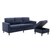 Blue linen sectional sofa with handy side by La Spezia additional picture 13