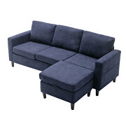 Blue linen sectional sofa with handy side by La Spezia additional picture 5