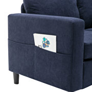 Blue linen sectional sofa with handy side by La Spezia additional picture 6