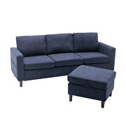 Blue linen sectional sofa with handy side by La Spezia additional picture 7