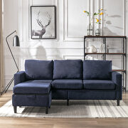 Blue linen sectional sofa with handy side by La Spezia additional picture 9