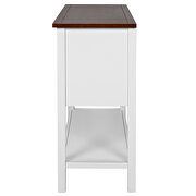White/ brown farmhouse inspired wood frame console table by La Spezia additional picture 6