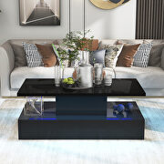 Modern black glossy coffee table with 16 colors led lighting by La Spezia additional picture 5