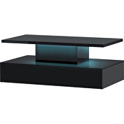 Modern black glossy coffee table with 16 colors led lighting by La Spezia additional picture 7