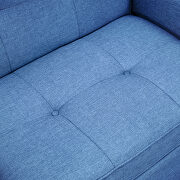 Blue linen fabric convertible sleeper sofa bed with usb port by La Spezia additional picture 2
