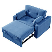 Blue linen fabric convertible sleeper sofa bed with usb port by La Spezia additional picture 8