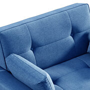 Blue linen fabric convertible sleeper sofa bed with usb port by La Spezia additional picture 9