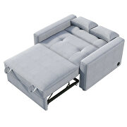 Gray linen fabric convertible sleeper sofa bed with usb port by La Spezia additional picture 9