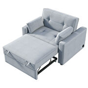 Gray linen fabric convertible sleeper sofa bed with usb port by La Spezia additional picture 10