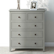 5 drawers solid wood chest in gray by La Spezia additional picture 2