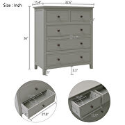 5 drawers solid wood chest in gray by La Spezia additional picture 3