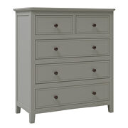 5 drawers solid wood chest in gray by La Spezia additional picture 7