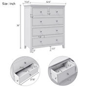 5 drawers solid wood chest in white by La Spezia additional picture 7