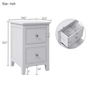 2 drawers solid wood nightstand in white by La Spezia additional picture 4