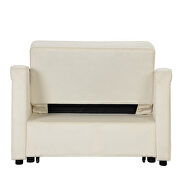 Cream white velvet convertible sleeper bed with dual usb ports by La Spezia additional picture 16