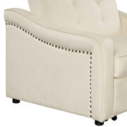 Cream white velvet convertible sleeper bed with dual usb ports by La Spezia additional picture 3