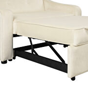 Cream white velvet convertible sleeper bed with dual usb ports by La Spezia additional picture 5