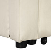 Cream white velvet convertible sleeper bed with dual usb ports by La Spezia additional picture 10