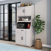 Onebody style storage buffet with doors and adjustable shelves in antique white by La Spezia additional picture 11