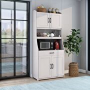 Onebody style storage buffet with doors and adjustable shelves in antique white by La Spezia additional picture 14