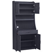 Onebody style storage buffet with doors and adjustable shelves in black by La Spezia additional picture 4