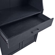 Onebody style storage buffet with doors and adjustable shelves in black by La Spezia additional picture 7