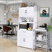 Onebody style storage buffet with doors and adjustable shelves in white by La Spezia additional picture 11