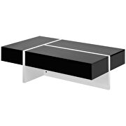 Rectangle design high gloss surface cocktail table in black by La Spezia additional picture 4
