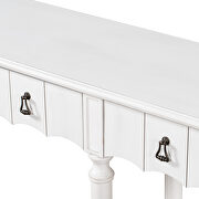 Antique white solid wood console table with 4 front storage drawers by La Spezia additional picture 11