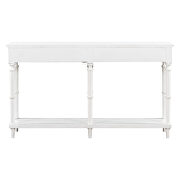 Antique white solid wood console table with 4 front storage drawers by La Spezia additional picture 5