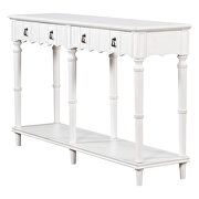 Antique white solid wood console table with 4 front storage drawers by La Spezia additional picture 6