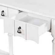 Antique white solid wood console table with 4 front storage drawers by La Spezia additional picture 8