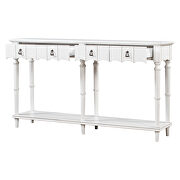Antique white solid wood console table with 4 front storage drawers by La Spezia additional picture 9