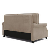 Camel velvet modern loveseat with nailhead decoration by La Spezia additional picture 6