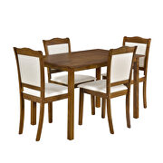 5-piece walnut wood dining table set with rectangular table and upholstered chairs by La Spezia additional picture 13