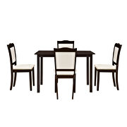 5-piece espresso wood dining table set with rectangular table and upholstered chairs by La Spezia additional picture 4
