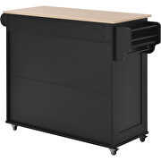 Kitchen island cart with two storage cabinets in black by La Spezia additional picture 11