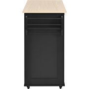 Kitchen island cart with two storage cabinets in black by La Spezia additional picture 12