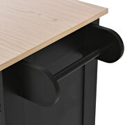 Kitchen island cart with two storage cabinets in black by La Spezia additional picture 6