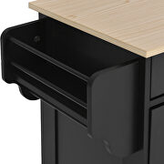 Kitchen island cart with two storage cabinets in black by La Spezia additional picture 9