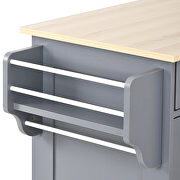 Kitchen island cart with two storage cabinets in gray/ blue by La Spezia additional picture 11