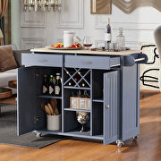 Kitchen island cart with two storage cabinets in gray/ blue by La Spezia additional picture 14