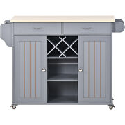 Kitchen island cart with two storage cabinets in gray/ blue by La Spezia additional picture 6