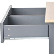 Kitchen island cart with two storage cabinets in gray/ blue by La Spezia additional picture 9