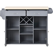 Kitchen island cart with two storage cabinets in gray/ blue by La Spezia additional picture 10