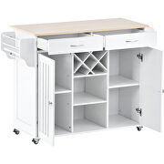 Kitchen island cart with two storage cabinets in white by La Spezia additional picture 13